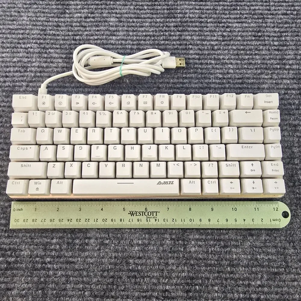 Ajazz AK33 Mechanical Keyboard White QWERTY English Layout with Blue Backlight